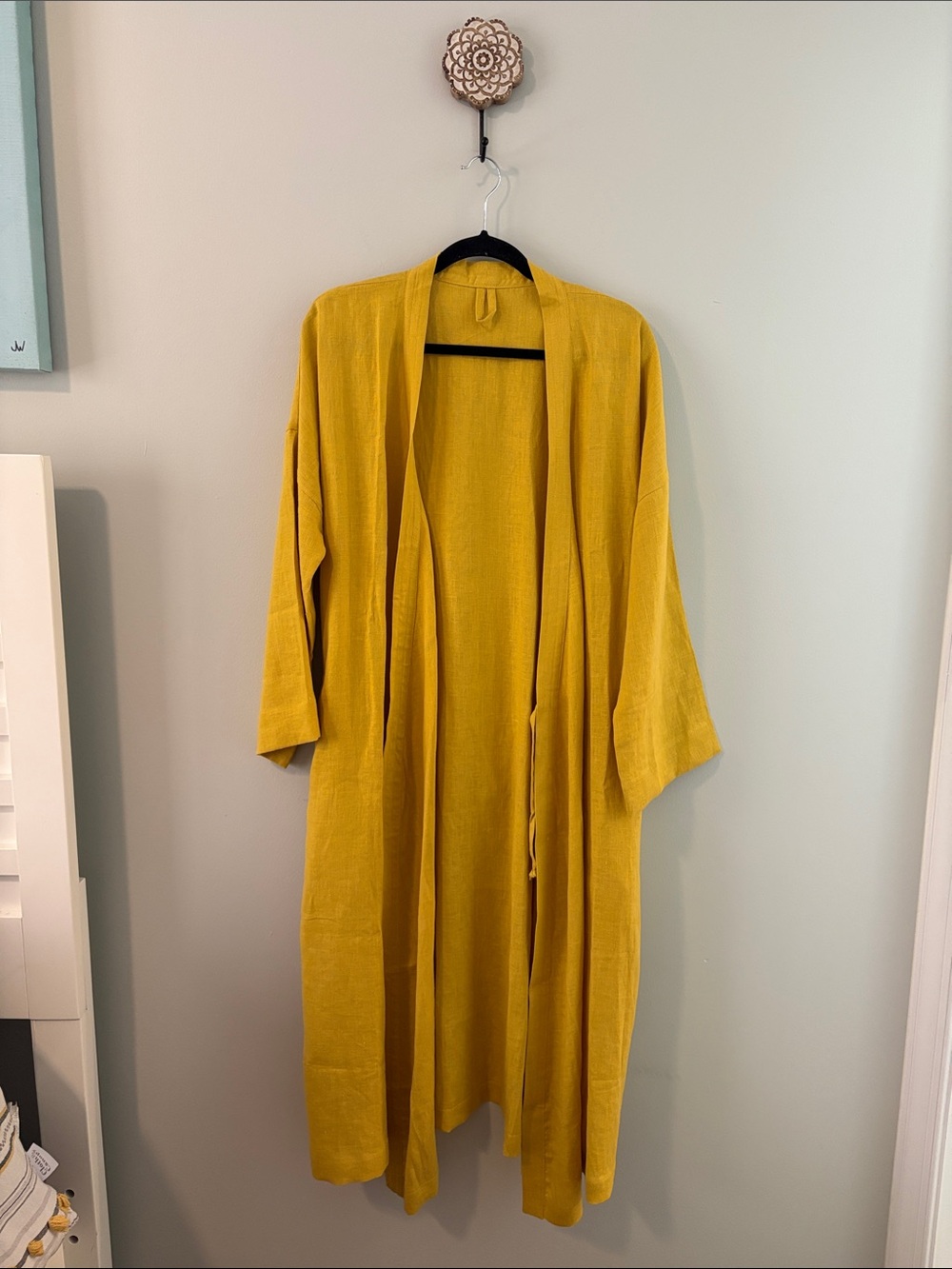 Lightweight Mustard Open-Front Women’s Robe